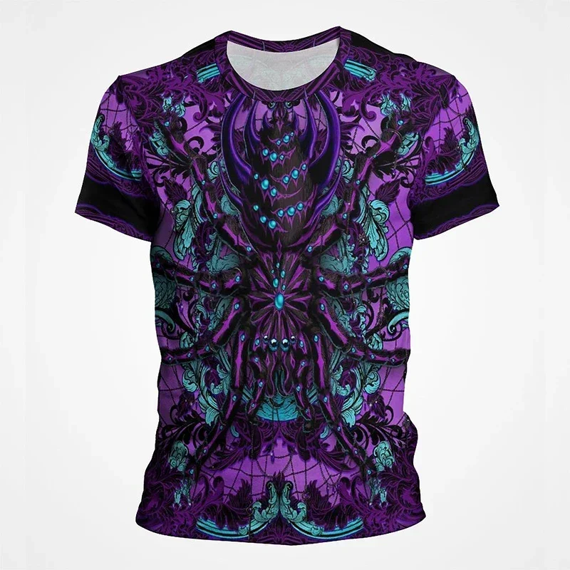 Футболка С Рисунком Для Мальчиков В Стиле Панк 3D Принтом Паука Дизайн Ужасов