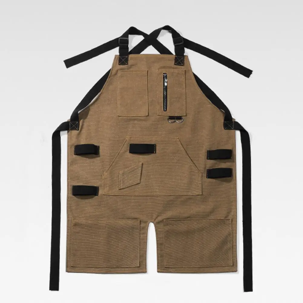 

Great Reusable Multi-pocket Design Water Resistant Multi Pocket Painting Apron for Outdoor Painting Apron Gardener Apron