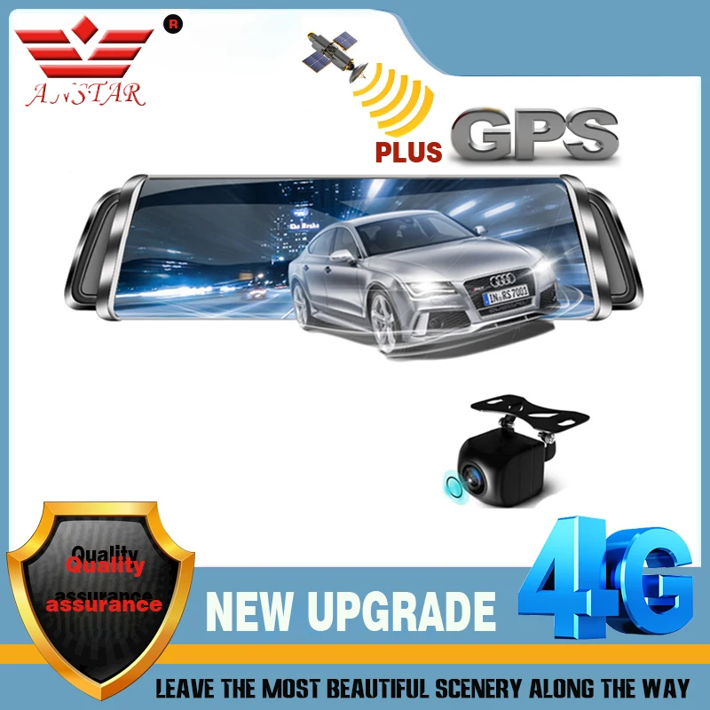 ANSTAR видеорегистратор Full HD 1920x1080 DVR 3 в 1 4G ADAS зеркало заднего вида камера WIFI GPS