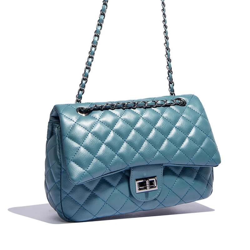 

Diamond Lattice Women Shoulder Bag Solid Color Soft Leather Crossbody Bag Fashion Brand Chains Handbags And Purses Female Sac
