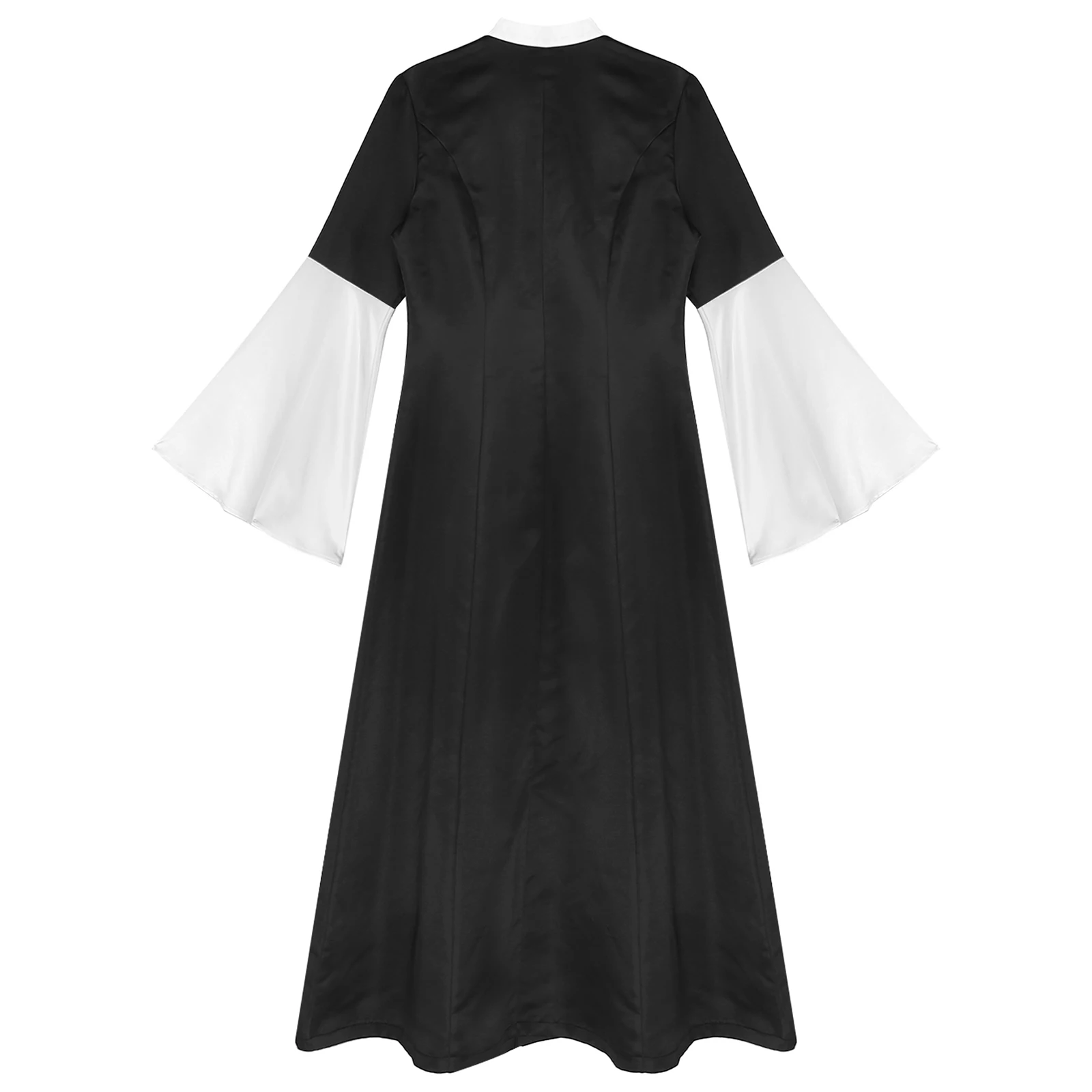 Женское длинное платье с расклешенными рукавами для представлений украшенное