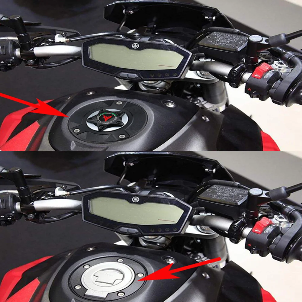 

Наклейка на верхнюю часть для YAMAHA YZF R125 R125 2008-2019, аксессуары для мотоциклов, аксессуары для газового топливного бака, крышка крышки CNC, алюмин...