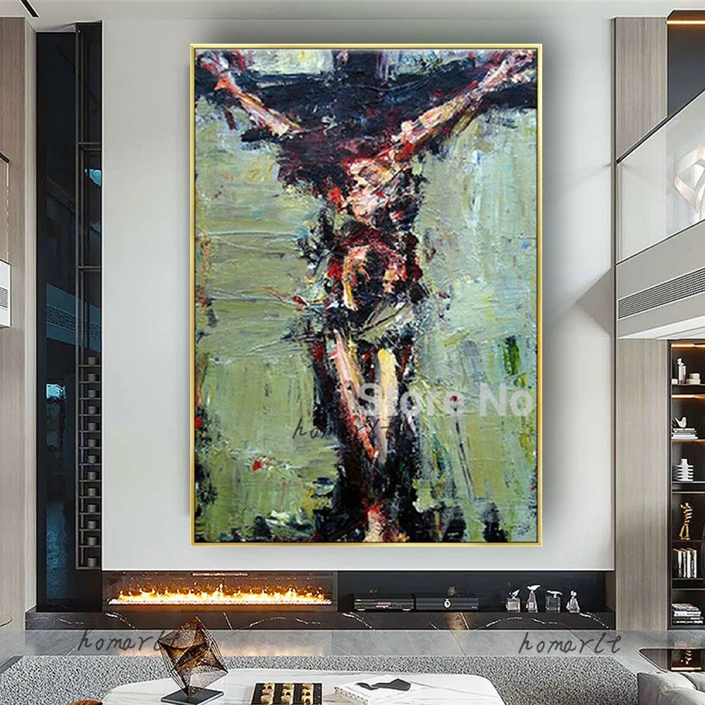 

High Quality Christian Catholic Jesus Oil Painting On Canvas Wall Art Mural Artwork Jesus On The Cross Easter Gift Mural Artwork