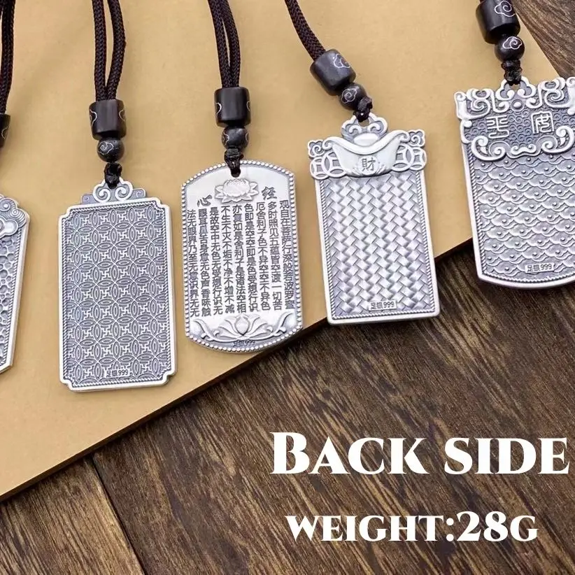 Certified Standard Sterling Silver 999 Glossy Customized Pendants  Jewelry for Men  Women Free Engraving Custom Content