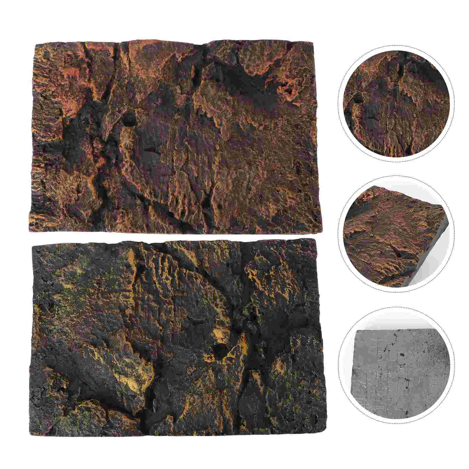 

Background Tank Reptile Board Terrarium 3D Aquarium Turtle Cork Plate Decorative Decor Tile Lizard Decoration Cage Backgrounds