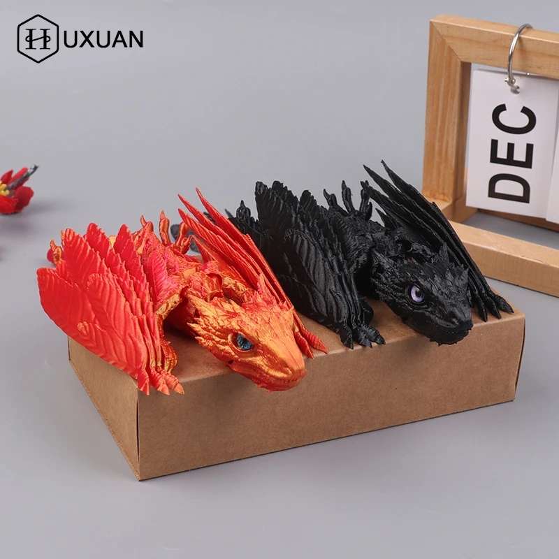 Фото Трехмерный Печатный Дракон виверн дракон, артикулированный дракон, 3D принт с игрушками настольное животное №1