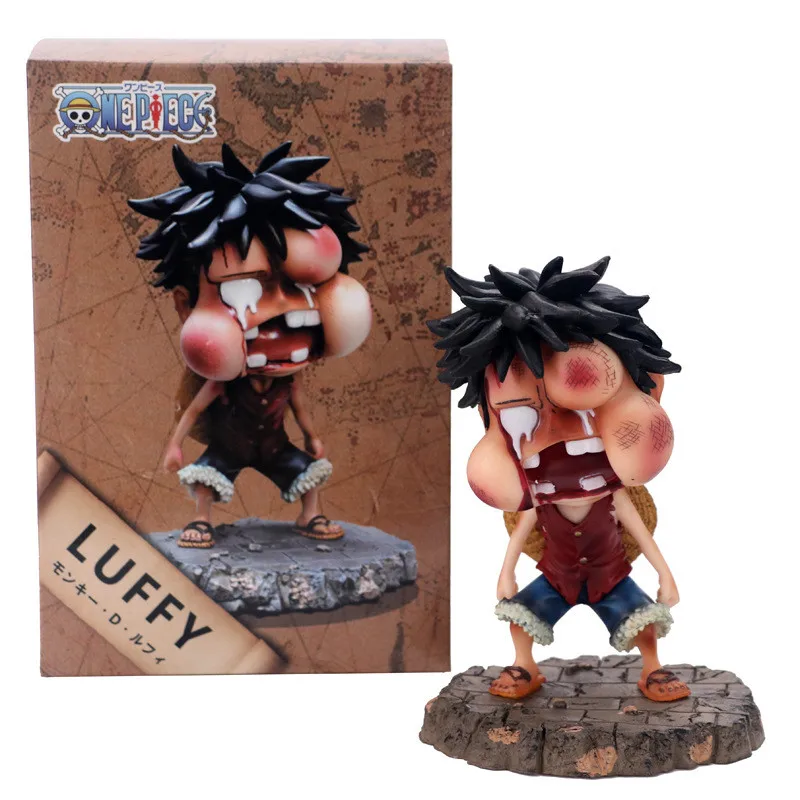 Влюбленная фигурка Luffy смешное толстое лицо отек Ver. ПВХ Фигурки OP Zoro Sanji Ace модели