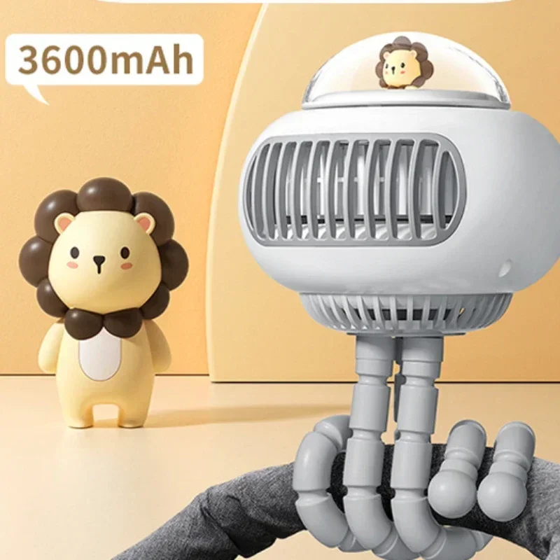 Вентилятор-Осьминог с вращающейся головкой новый портативный автоматический