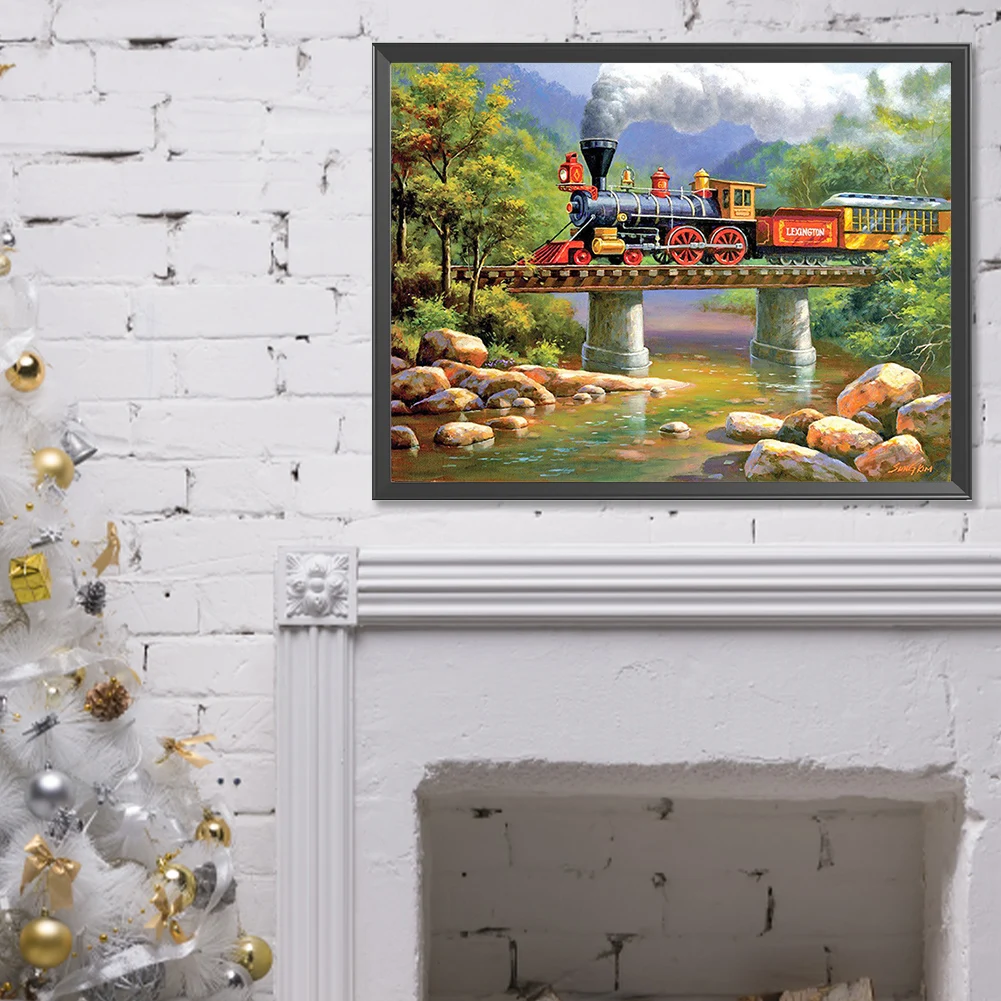 Набор для алмазной вышивки паровой поезд 40 х30 см