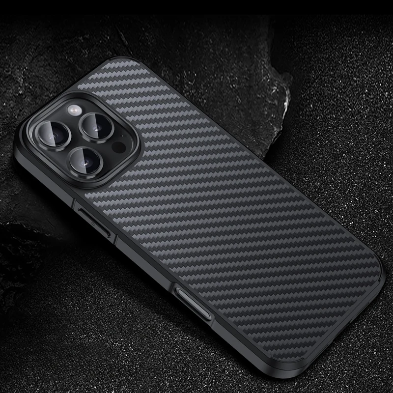 Для iPhone 16 Pro Max чехол из настоящего кевлара натурального арамидного волокна