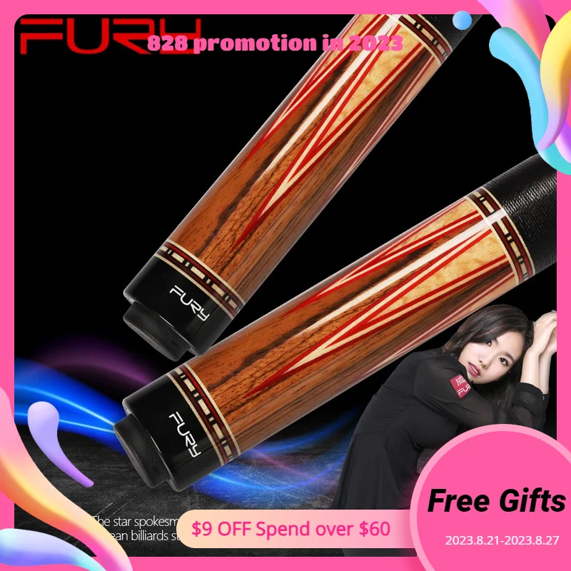 

Original Fury Billiard Pool Cue CI-5 13mm Tiger Everest Tip147cm Length Professional Maple Shaft 8Teeth Joint High Quality Stick