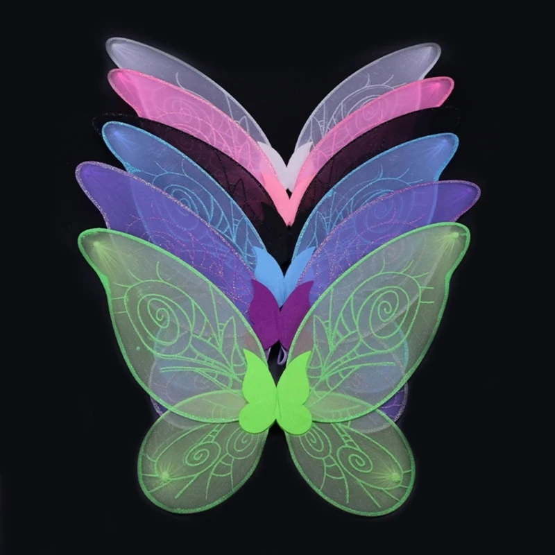 

Блестящее крыло бабочки, костюм для косплея, крыло феи, Хэллоуин, крыло ангела, принцессы, реквизит для выступлений, дети