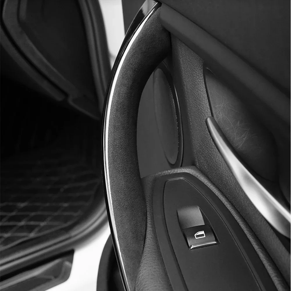 4pcs/set Flannel Car Door Handle Pull Protective Cover For BMW 3 4 Series F30 F35 3GT 2013-2019 Accessories Interior Super Suede