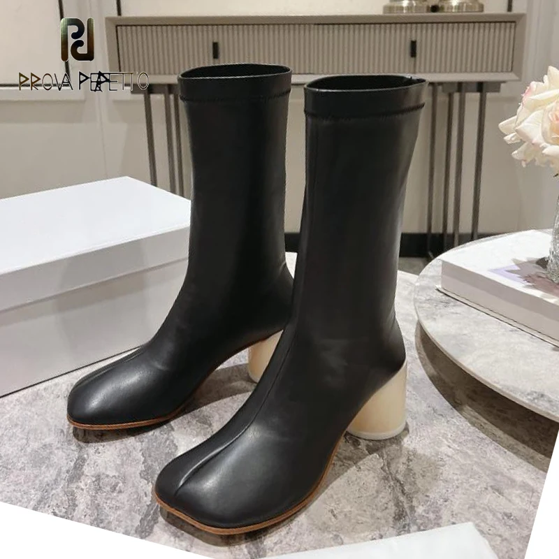 

Женские эластичные ботинки телесного цвета, коричневые и белые ботинки на массивном каблуке, Брендовые повседневные модные ботинки без шнуровки, яркая универсальная обувь