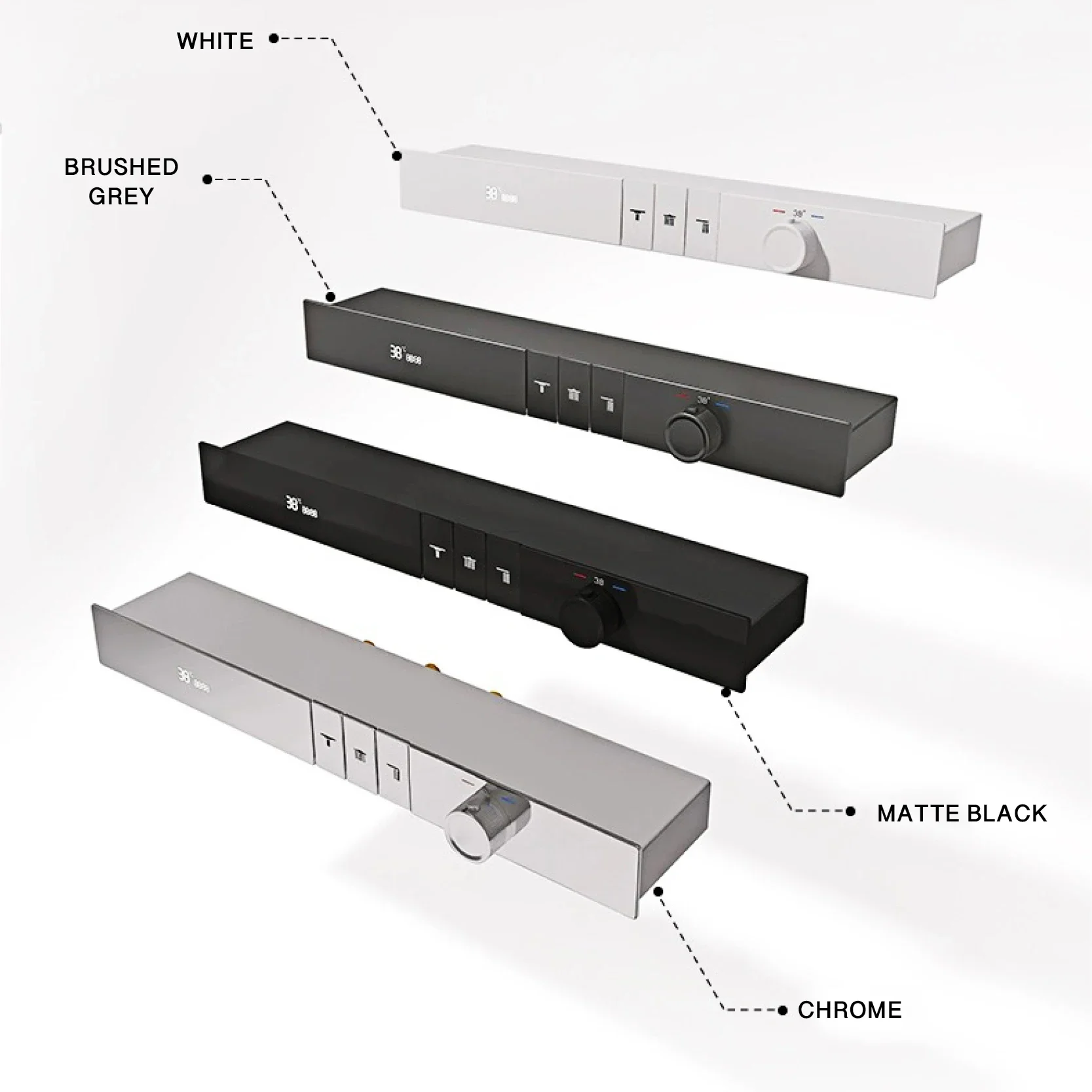 Роскошная настенная душевая система из хромированной латуни со скрытым дизайном