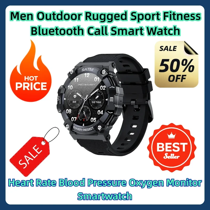 Мужские уличные прочные спортивные фитнес-умные часы с Bluetooth-вызовом умные