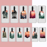 mountain tree sunset phone case for samsung a51 a52 a71 a12 for redmi 7 9 9a for huawei honor8x 10i clear case