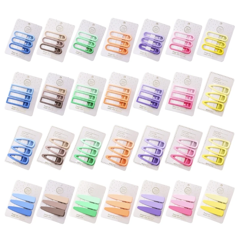 

Women Girls Metal Hair Pin 3pcs Cute Side Clips Colorful Duckbill Hair Accessory