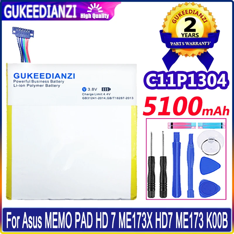 Аккумулятор GUKEEDIANZI 5100mAh C11P1304 для Asus Memo Pad Hd 7 Me173x K00b HD7 ME173 K00U ME180A K00L батареи