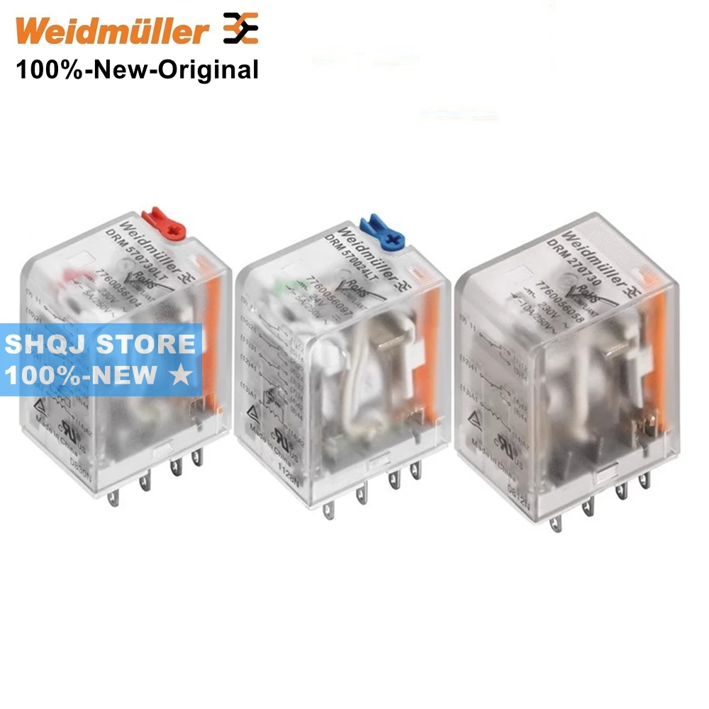 

Weidmuller 100%-НОВЫЙ 1 шт. DRM 270024 LT DRM 270730 LT DRM 570024 LT DRM 570730 LT 24VDC 230VAC 10A Оригинальное реле