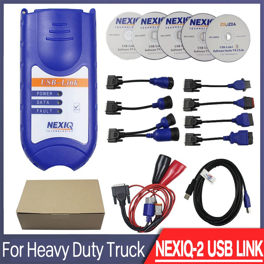 Новинка USB LINK 2 BT беспроводной тяжелый автомобильный диагностический грузовик Диагностика дизельного двигателя Diag для NEXIQ2 USBLINK полный кабель J1939 адаптеры