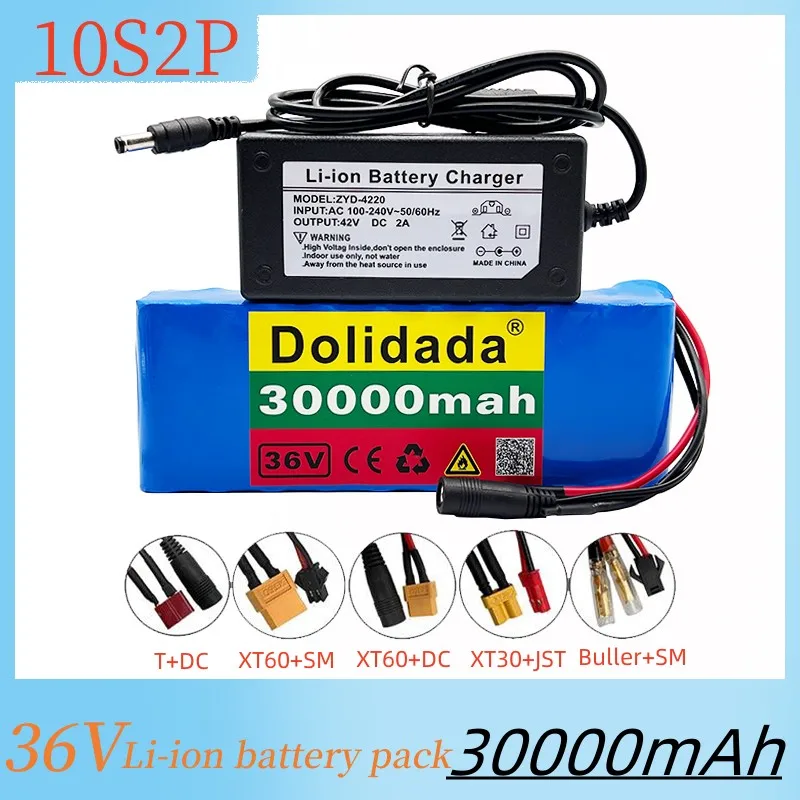 

36V 30000mAh 18650 Rechargeable li-ion battery pack 10S2P Electric Bike Battery for electric bicycle scooter 36V Ebike Battery