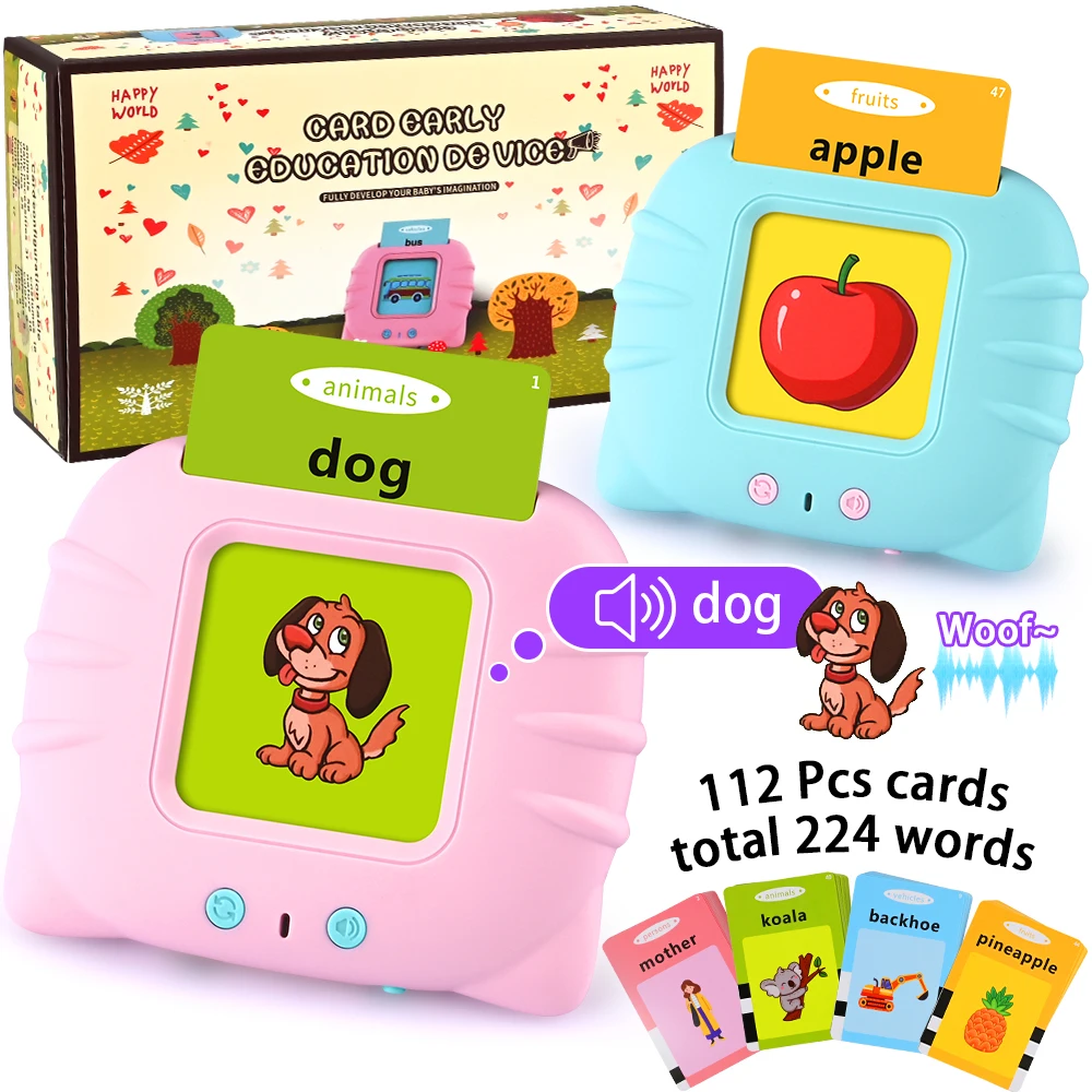 

Kids Electronic Cognitive Cards Talking Flash Cards Audio Books Flashcards for Learn English Words Study Toys Game for Girl Boy