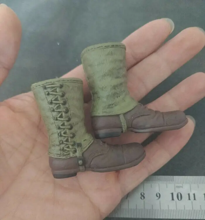 

1/6th U.S. Army WW2 Green Hollow Combat Boots Model for 12" Male Body Figure