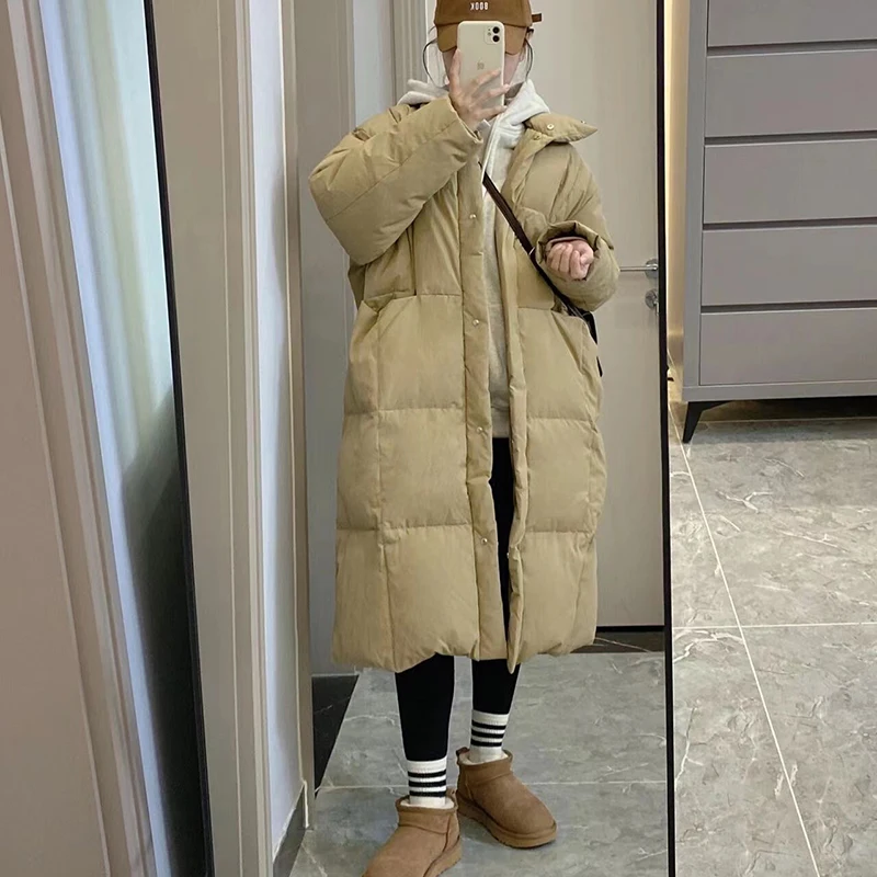 

Зимнее хлопковое пальто для женщин, новинка 2022, винтажные Длинные куртки, дизайнерская нишевая одежда с подкладкой, женское толстое пальто, ...
