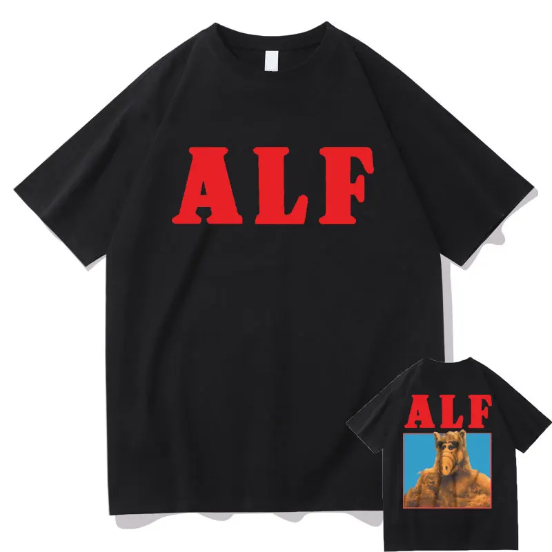 

Funny Alf Gordon Shumway Tshirt Men Women Tv Comedy Sitcom Cat Double Sided Print Tee Men Women Novelty Cotton Oversized T Shirt