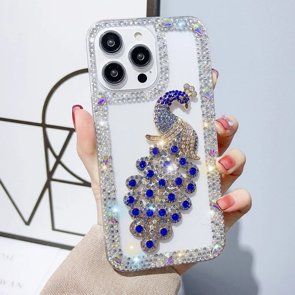 Чехол со стразами для iPhone 15 Pro Max 14 13 12 11 Xs XR 8 7 Plus SE 2020 2022 с бриллиантами телефона