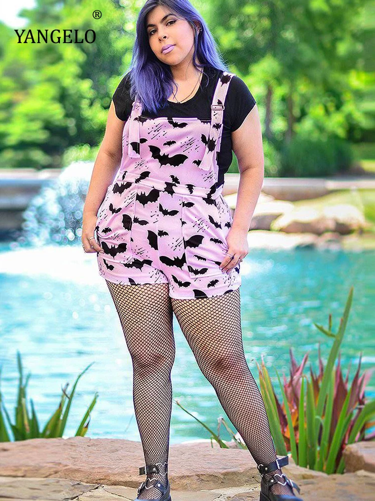 Женский облегающий боди Yangelo Goth размера плюс летучая мышь гранж-панк
