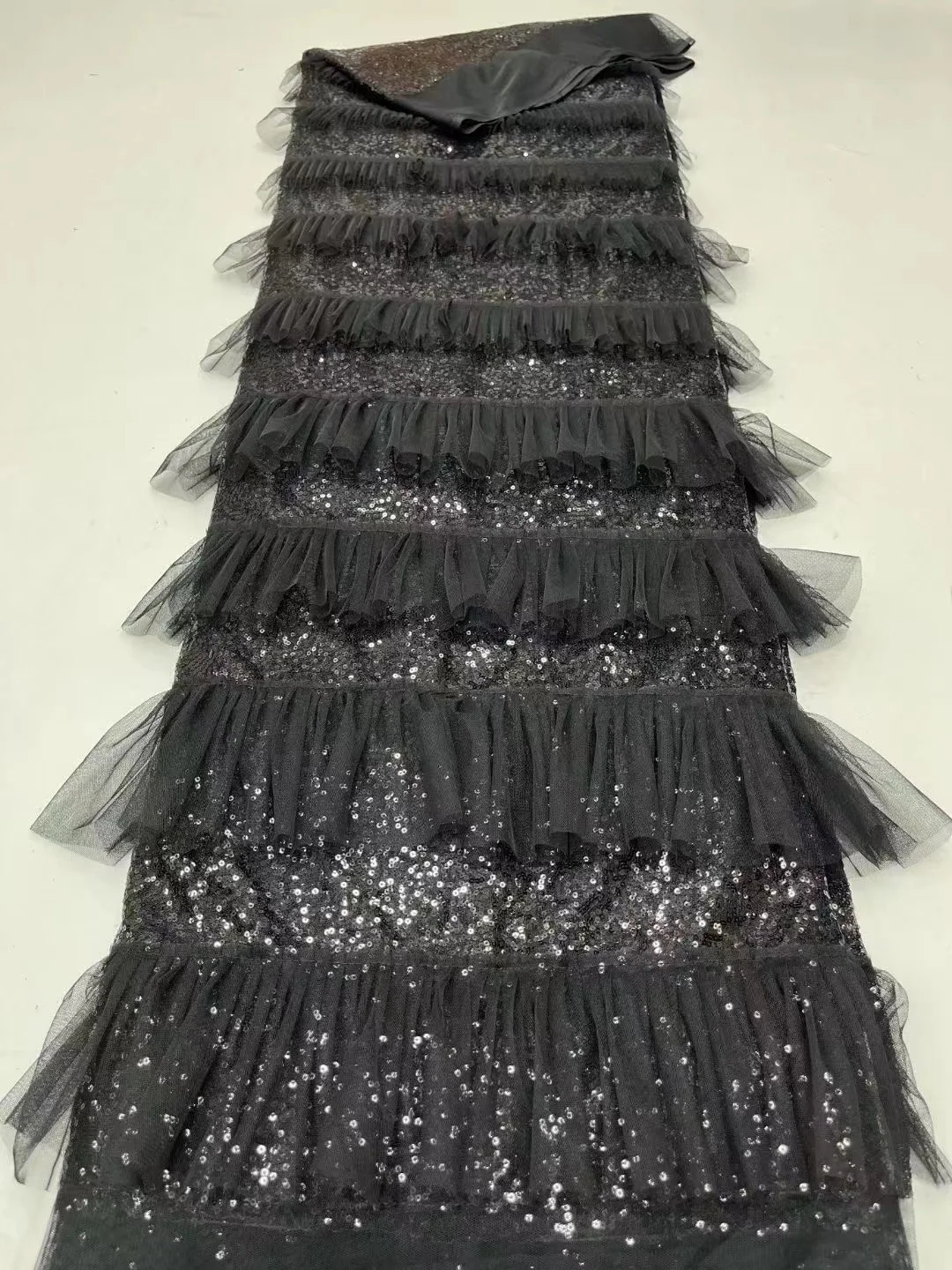 3D Tassel Sequins Lace African Lace Fabric 2023 High Quality Tulle Lace With Sequins Latest Net Nigerian Lace Fabric For Party