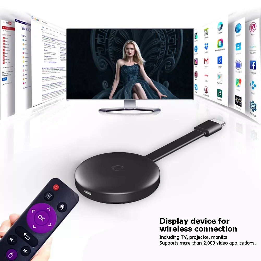 

4K HDMI-compatible Wireless Display TV Dongle Dual Band Display Dongle Video Adapter Airplay WiFi Wireless Display Receiver