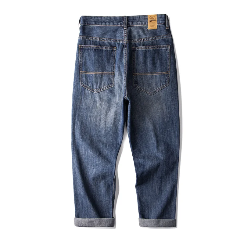 Streetwear Men Large Loose Broad Leg Blue Jeans Autumn and Winter New Pattern Falling Feeling Mopping The Floor Trousers Female