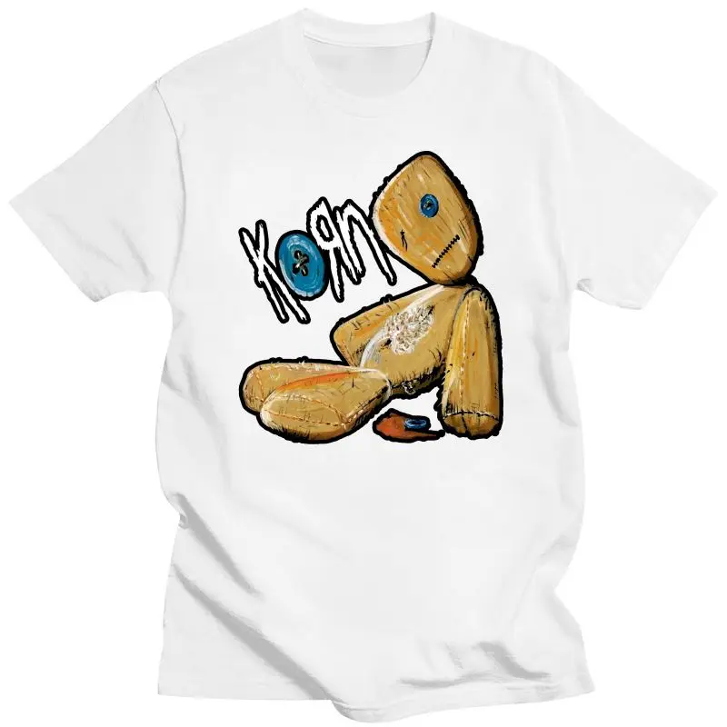 Черная майка из манги большой для мужчин черная с надписью Korn Rock Band camiseta ajustada a la