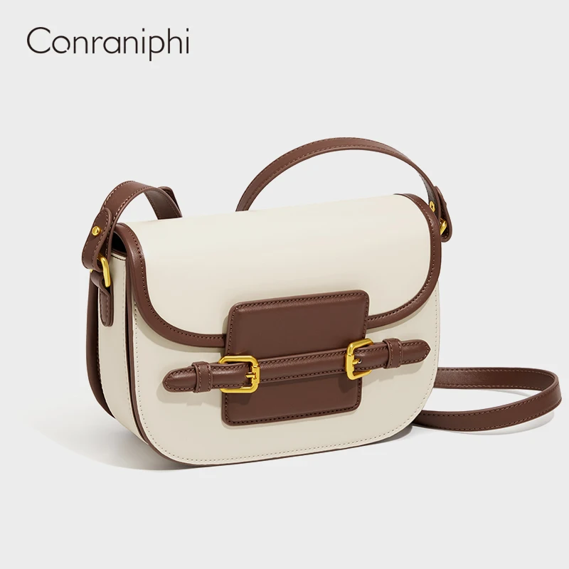 Conraniphi Designer Handbag New Fashion shoulder Messenger Retro Leather Chain Small Square Bag Original Women Brand