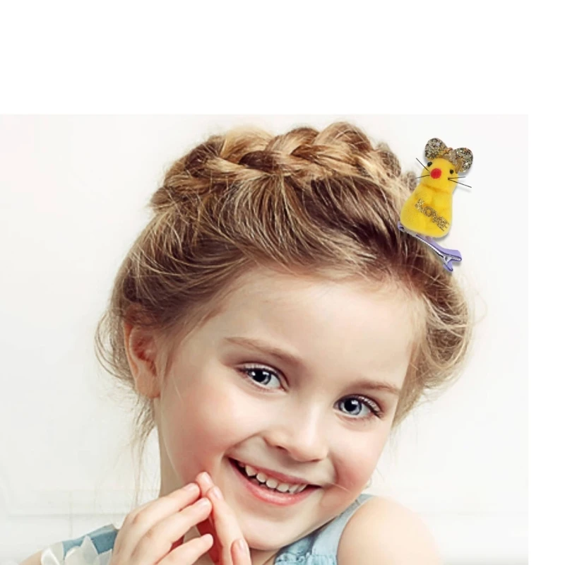 10 шт. заколка для волос с милыми мультяшными мышами украшение уникальная в форме