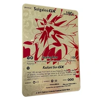 pokemon metal card solgaleo gx hp 190 gold card trade card collection english version