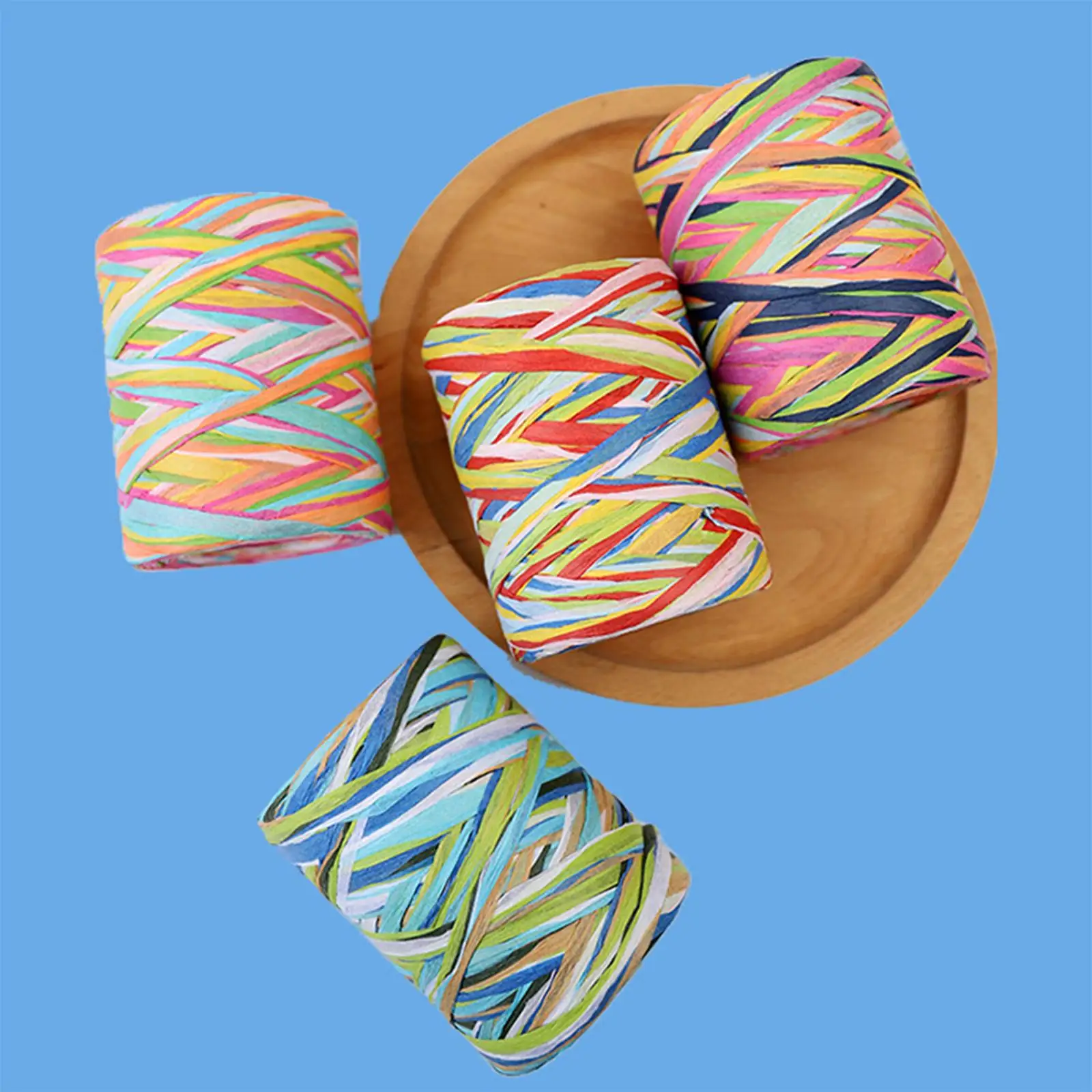 

4x Raffia Paper Ribbon 6 Colours Heavy Duty 1050Feet Decorating Strings Cord