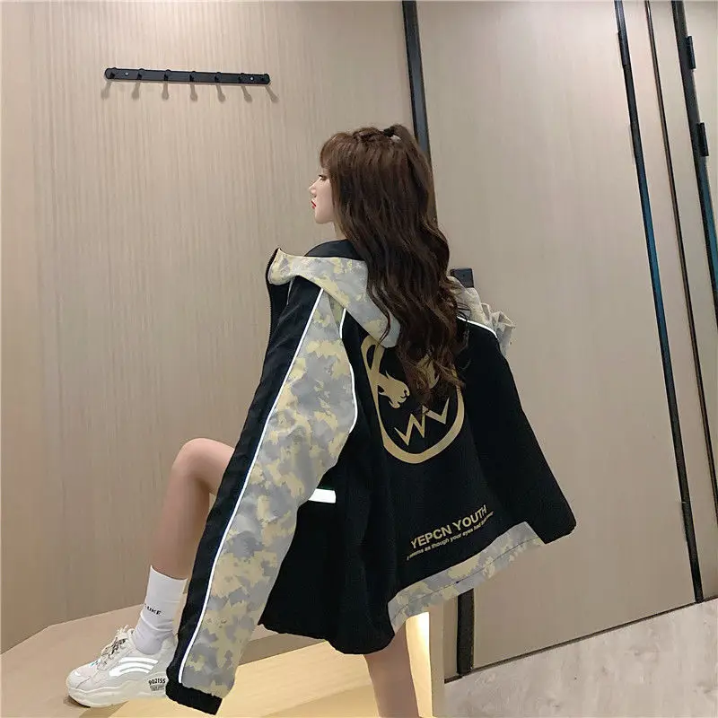 

Splice Work Coat Women's Spring Autumn New 2022 Korean Version Loose Versatile Baseball Jacket
