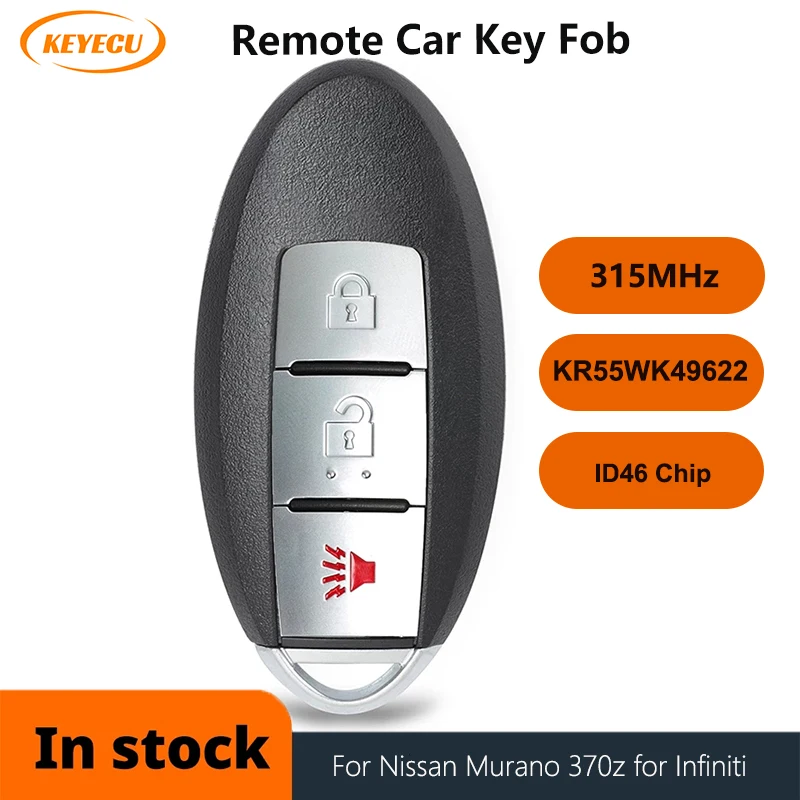 

KEYECU 1/3 шт. дистанционный смарт ключ-брелок 3 кнопки 315 МГц ID46 для Nissan Murano 370z для Infiniti EX35 EX37 FX35 QX50 KR55WK49622