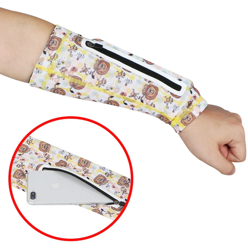 

Sunscreen Armband Wrist Bag Arm Sleeves Short Arm Warmer Stretch Anti-Sun Unisex Running Riding Arm Bag for Mobile Phone