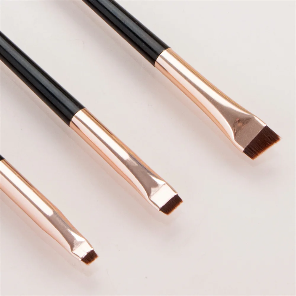 

3pcs Thin Eyebrow Eyeliner Brush Super Fine Angled Brow Contour Brush Portable Women Eyebrow Liner Cream Cosmetic Makeup Tools