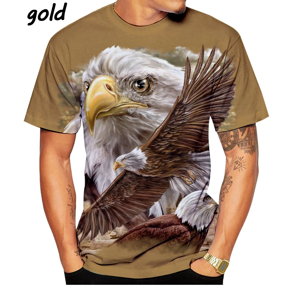 

2022 New 3D Eagle Printed Summer T-shirts for Men and Women Are Fun Loose and Breathable Soft and Comfortable T-shirt