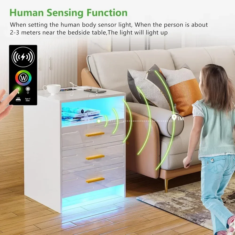 Умная Ночная подставка RGB светодиодный с беспроводной зарядной станцией умная