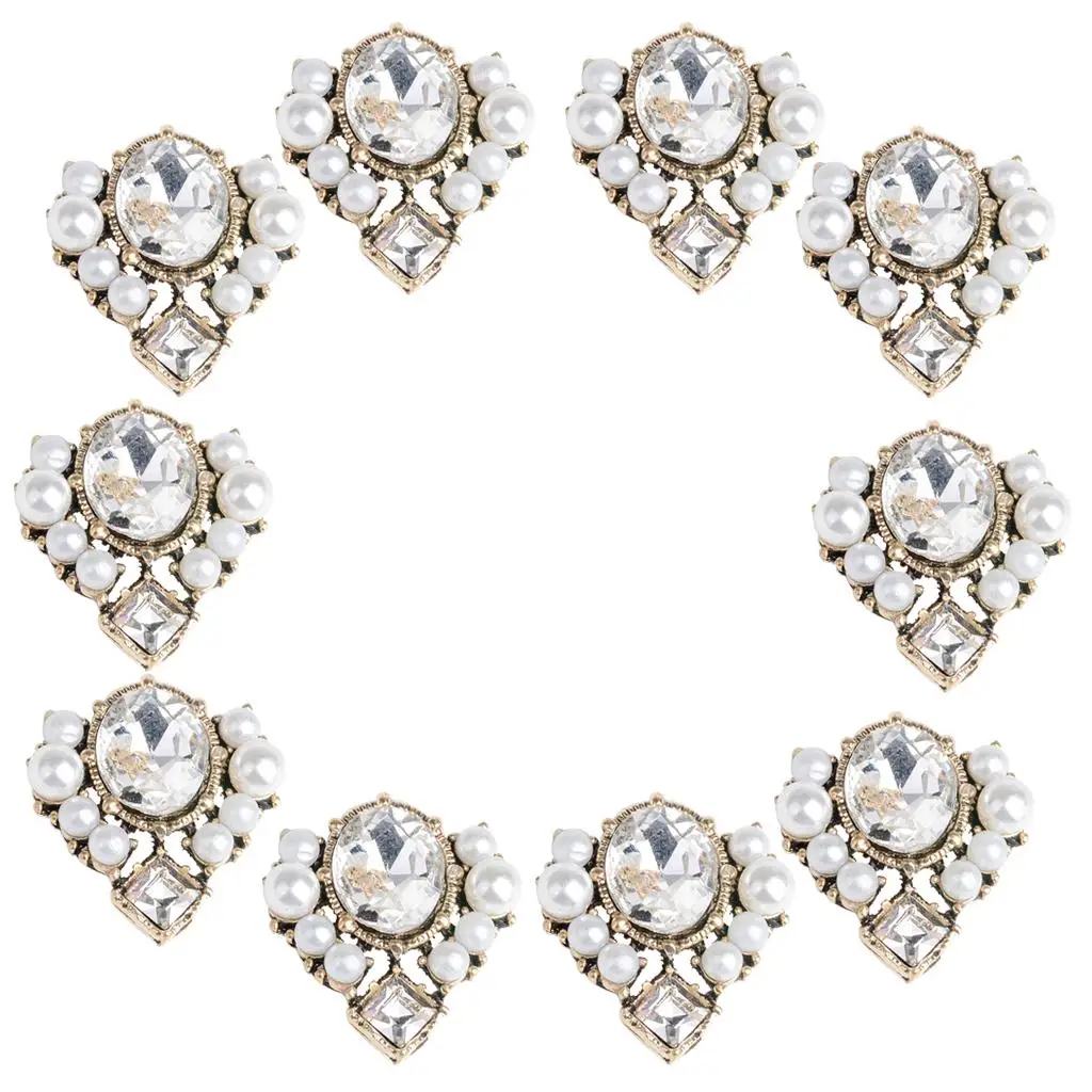 

10 Pieces Diamante Alloy Flatback Button Jewelry Making Findings 20mm