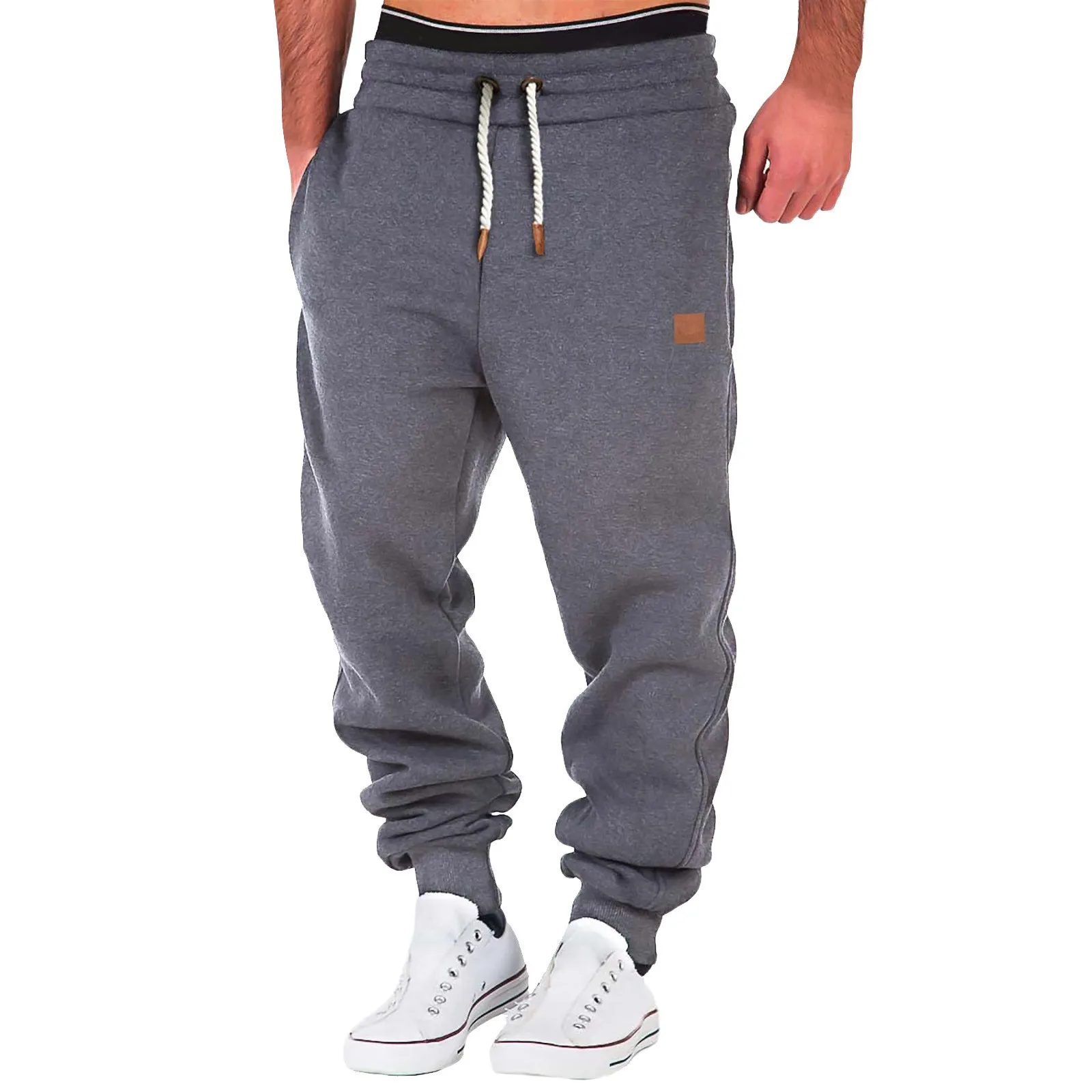 

Loose Sportswear Trousers Elastic Waist Slacks Drawstring Bottomwear Training Basketball Men's Pants Jogging Pantalones Hombre