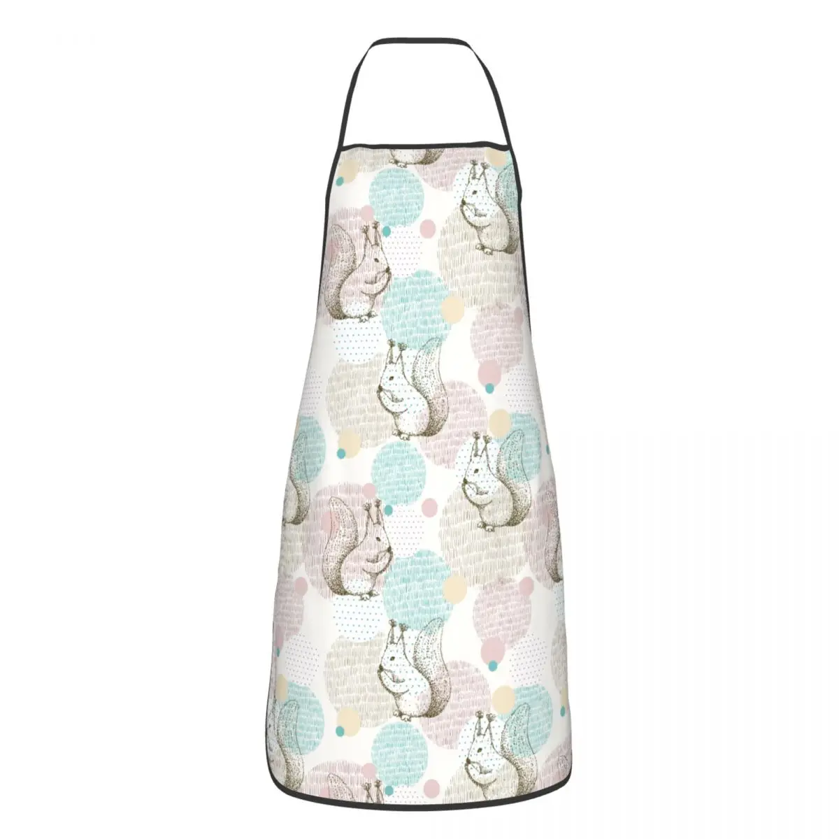 

Colorful Joyful Funny Squirrel Kitchen Baking Apron Sleeveless Animal Pinafores for Manicurist Home Cleaning Gardening