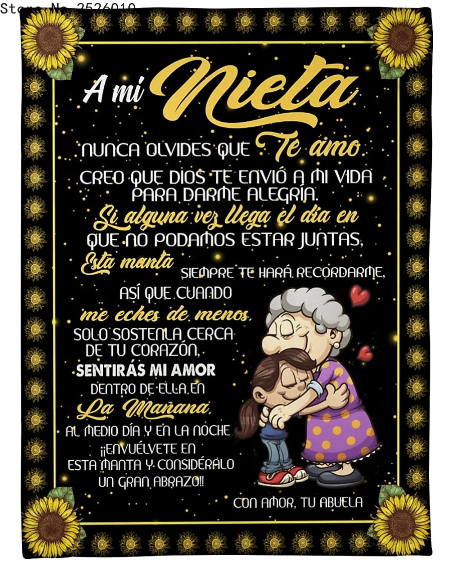 Плюшевые фланелевые одеяла A mi Nieta с 3D принтом для взрослых дома офиса дивана